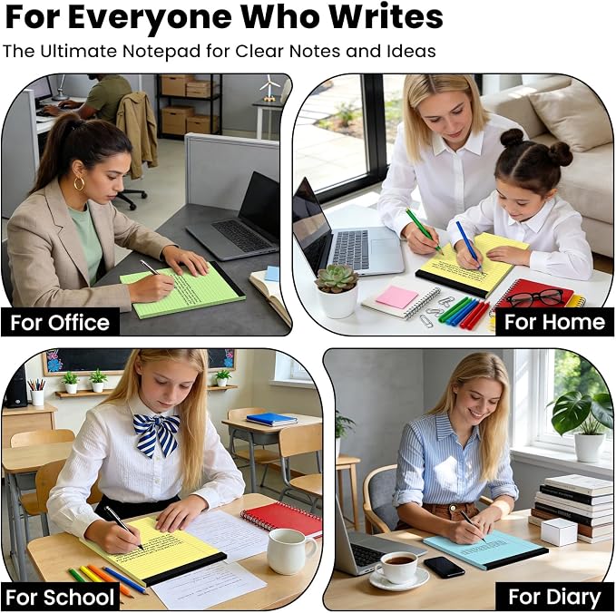 3pcs Legal Pads 8.5 x 11, Notepads 8.5 x 11 Inch, 30 Sheets/Pack, Color Note - Image 6