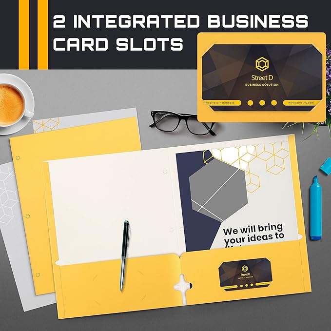 Better Office Products Two Pocket Portfolio Folders, Letter Size Paper Folders - Image 4
