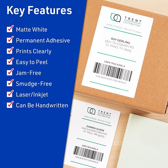 Avery Half Sheet Printable Shipping Labels, 5.5" x 8.5", 500 Blank Mailing - Image 2