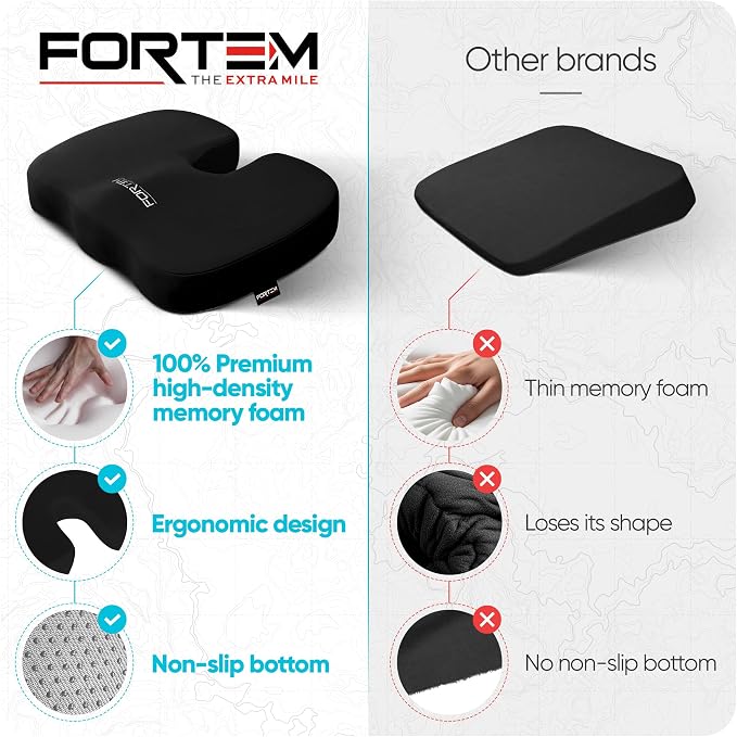 FORTEM Seat Cushion, Office Chair Cushion, Memory Foam Car Seat Cushions - Image 8