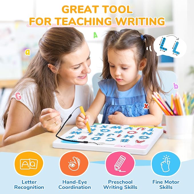 JoyCat Magnetic Letter Tracing Board, 2-in-1 Double-Sided ABC Magnets - Image 7