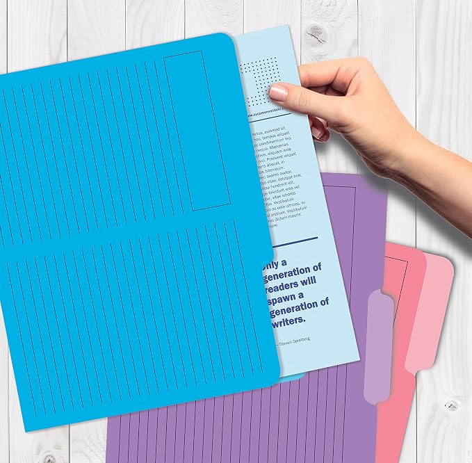 Better Office Products Lined File Folders, 12 Pack, Heavyweight, 1/3 Cut Tabs - Image 6