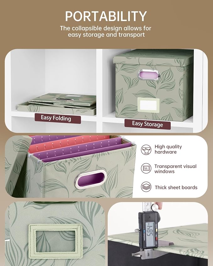 Oterri File Organizer with Lid, File Box, File Cabinet - Image 4
