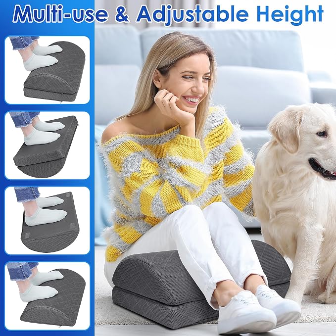 CushZone Foot Rest for Under Desk at Work Adjustable Foam for Office and Home - Image 5