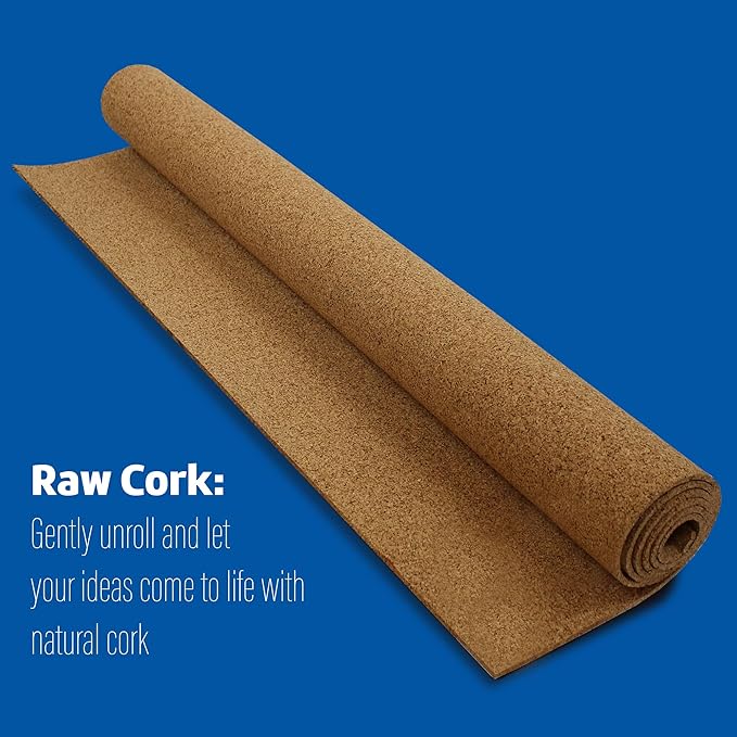Flipside Products Cork Roll 4' x 8' x 3MM - DIY Bulletin Board, Wall Accent, Décor, Soundproofing, Cork Board Roll, Push Pin Display, Home, School, Office - Environmentally Friendly, Self-Healing-DeskLoop Office