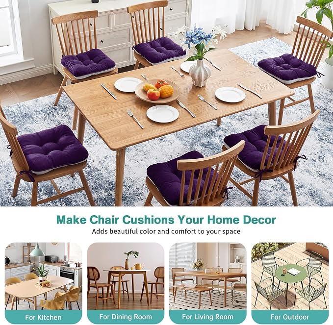 BETU Chair Cushions for Dining Chairs Set of 6, 3.5" Thick Kitchen Table Chair - Image 5