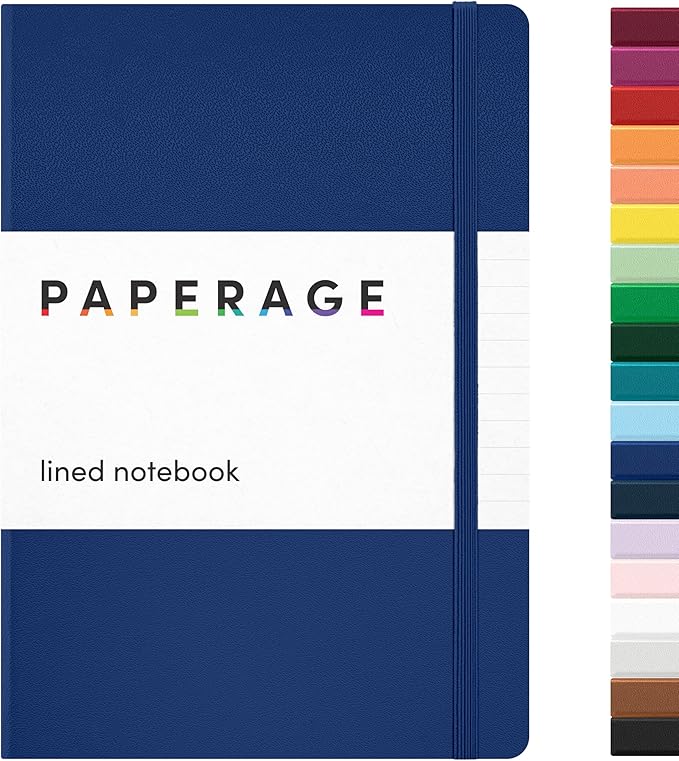 PAPERAGE Lined Journal Notebook, (Royal Blue), 160 Pages, Medium 5.6 in x 8 in - 100 GSM Thick Paper – Hardcover Journaling Notebook for Work, School & Note Taking-DeskLoop Office