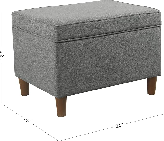 Home Decor | Dinah Collection Modern Storage Ottoman | Ottoman with Storage for Living Room & Bedroom (Grey)-DeskLoop Office