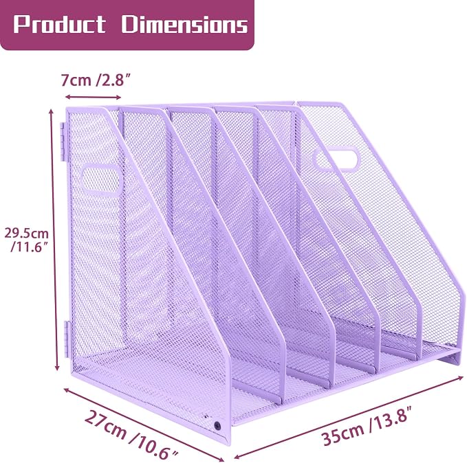Desk Organizers, Metal Magazine File Holder - Image 2