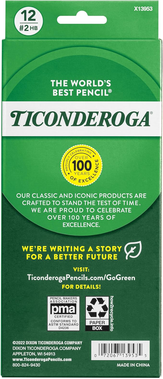 Ticonderoga Pencils, Wood-Cased Graphite, #2 HB Soft - Image 2