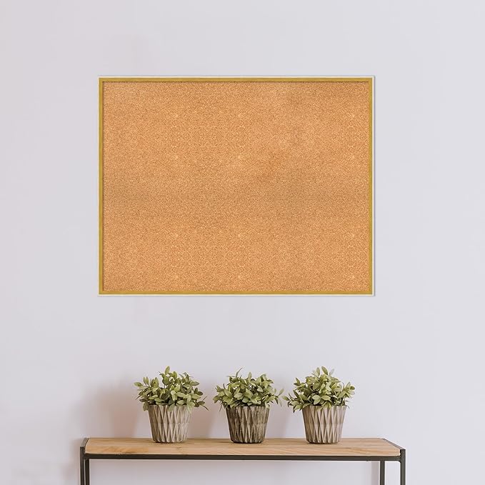 Amanti Art Natural Cork Board for Wall, 31x39 Vision Board with White Frame, X-Large Corkboard Office Decor for Home Organization, Modern Corkboard Pinboard to Display Items for Home Organization in-DeskLoop Office
