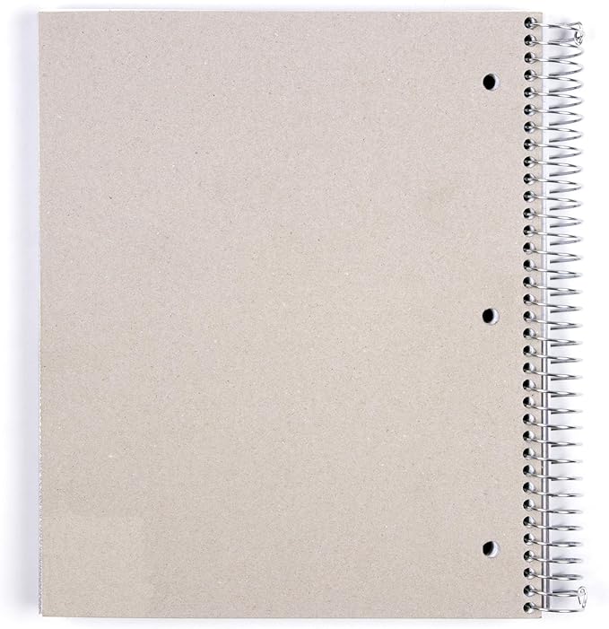 Mintra Office Durable Spiral Notebooks, 5 Subject (Red, Wide Ruled 1pk)