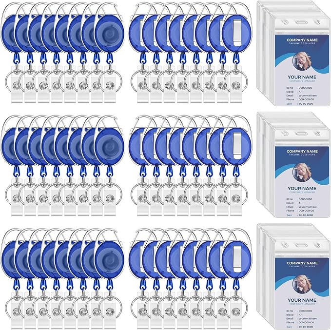 Laumoi 60 Pack Heavy Duty Retractable Badge Holder Reel by Unknown