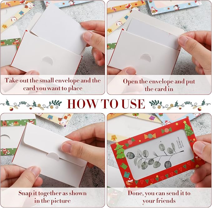 120 Packs Window Gift Card Envelopes Gift Sleeves Credit Size Business - Image 4