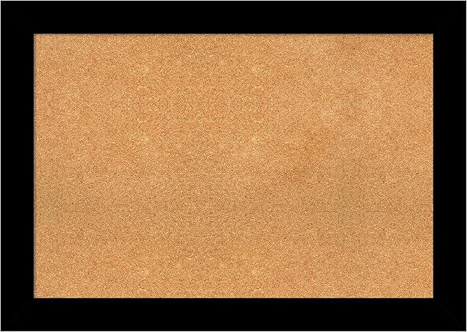 Amanti Art Natural Cork Board for Wall, 29x41 Vision Board with Black Wood Frame, Large Corkboard Office Decor for Home Organization, Casual Corkboard Pinboard to display items for home organization-DeskLoop Office