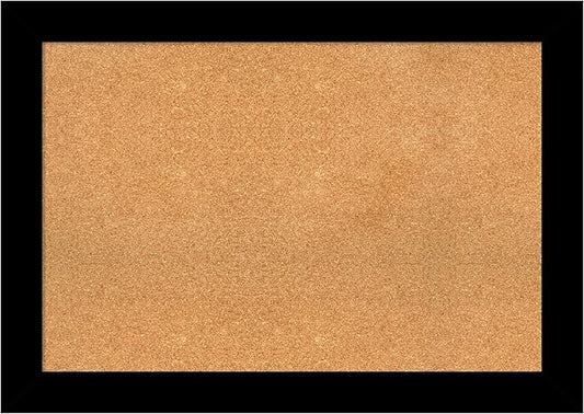 Amanti Art Natural Cork Board for Wall, 29x41 Vision Board with Black Wood Frame, Large Corkboard Office Decor for Home Organization, Casual Corkboard Pinboard to display items for home organization-DeskLoop Office