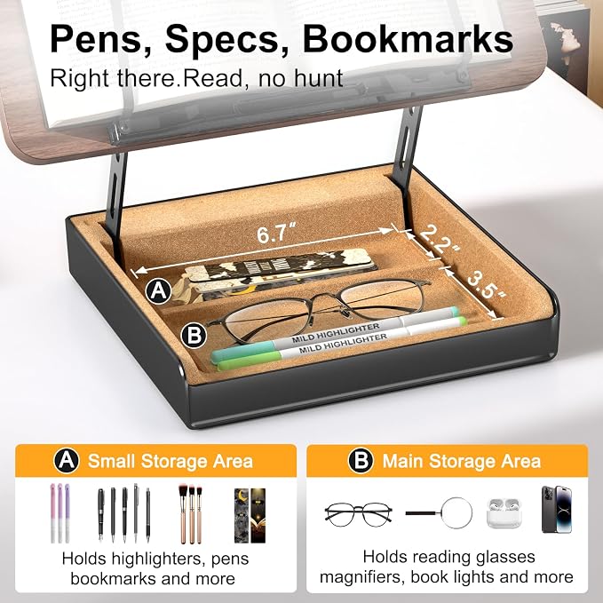 Book Stand with Storage, Book Holder - Image 3
