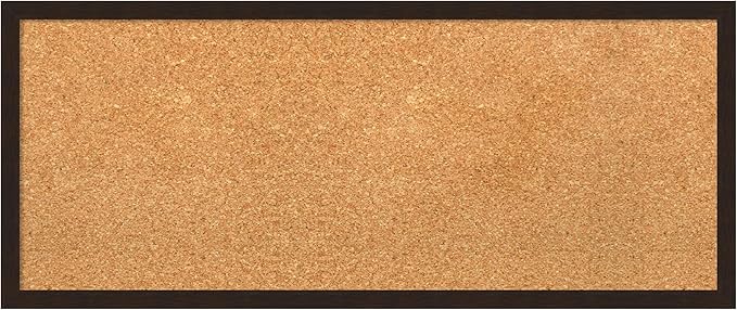 Amanti Art Natural Cork Board for Wall, 13x31 Vision Board with Brown Wood Frame, Medium Corkboard Office Decor for Home Organization, Rustic Farmhouse Corkboard Pinboard to display items for home-DeskLoop Office