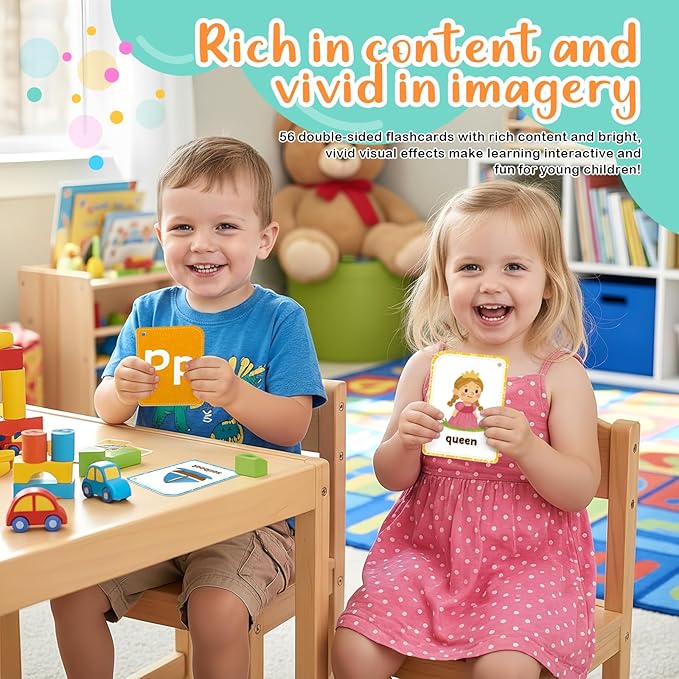 Flash Cards are Designed for Toddlers Aged 1-3. The Set Includes 56 - Image 3