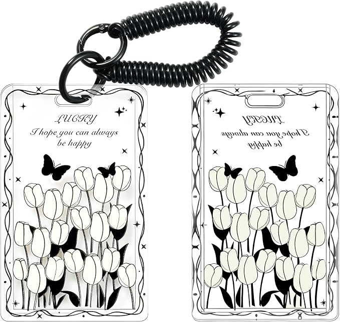 ID Card Badge Holder Key Chain Plastic Spring Rope by SHININGEYES