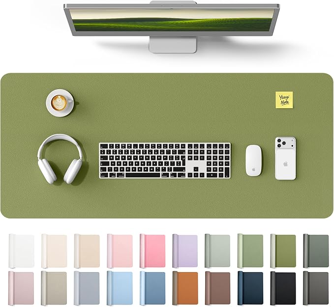 YSAGi Leather Desk Protector, Office Mat, Large Mouse Mat, Non-Slip PU Leather by YSAGi