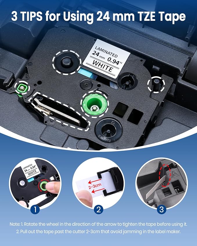 3-Pack 24mm 0.94 Laminated White Tape Replace for Brother Label Maker Tape TZe-251 Compatible with Brother P Touch TZ TZe 1" Refills for PT D610BT D600 700 P710BT PTP750W, Label KINGDOM Tze251