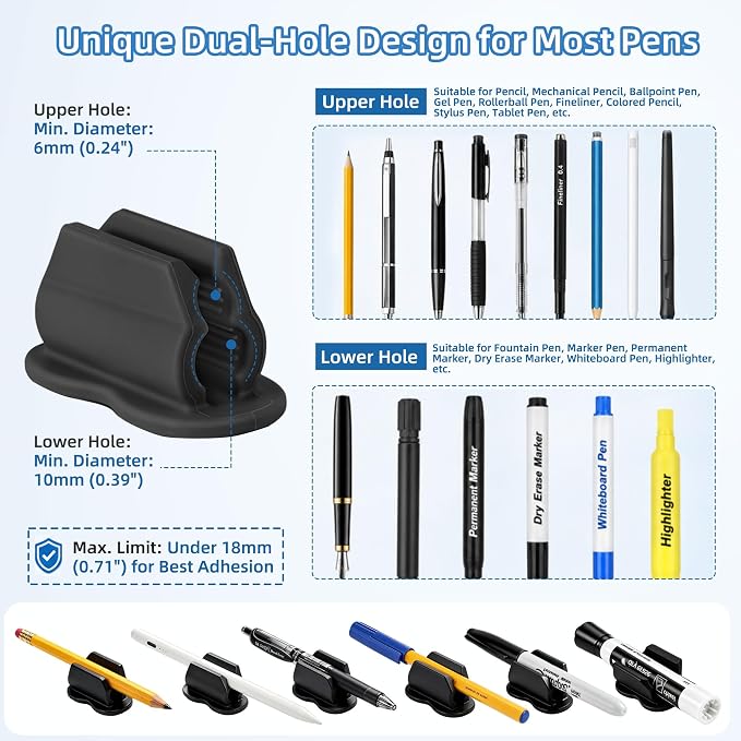 Adhesive Pen Holder Pencil Holder - Image 2