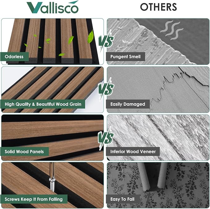 VallisCo 4-Piece Wood Slat Acoustic Panels - Image 7