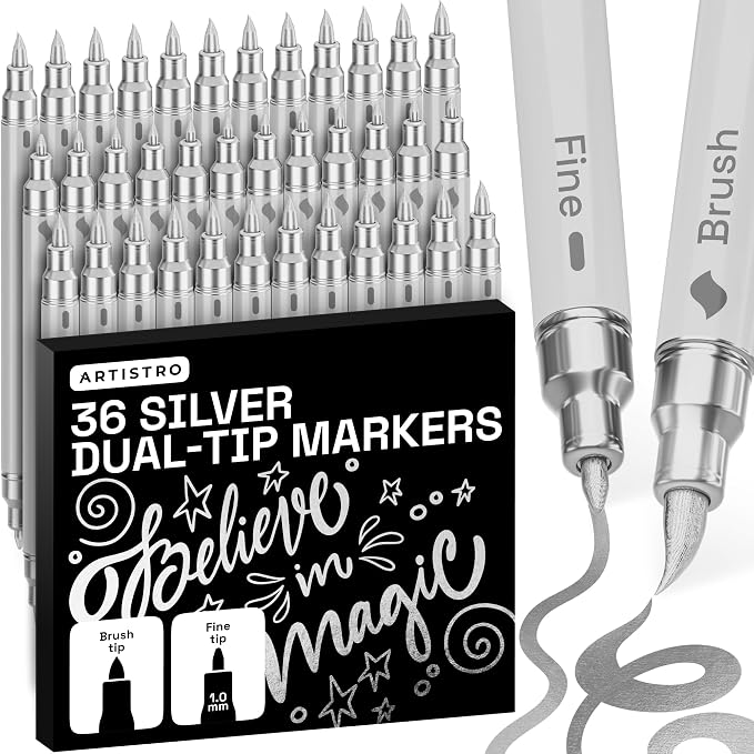 ARTISTRO 36 Silver Acrylic Paint Markers by ARTISTRO