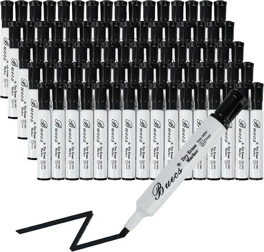 Buecs Black Dry Erase Markers, Chisel tip, Dry-Erase Boards, School Office by Buecs