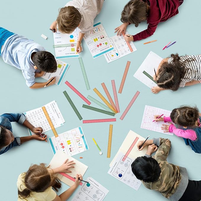 Panelee 108 Pcs 12 Inch Plastic Ruler Color Transparent Colorful Metric Clear Ruler with Inches and Centimeters for Kids School Home Classroom Office Back to School Gifts Supplies-DeskLoop Office