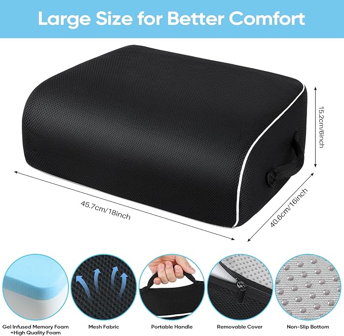 Thick Chair Cushions, Office Booster Seat Cushion to Tailbone Pain Relief - Image 2