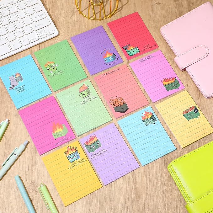 12 Pcs Funny Sticky Notes for Work 4x3 Inches Sarcastic Self Adhesive Notepads - Image 6