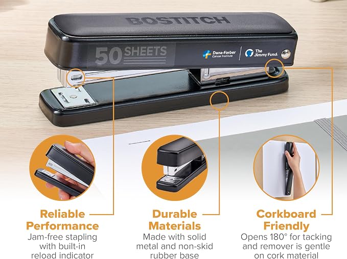 Bostitch Titan Heavy Duty Metal Stapler, 50 Sheet Capacity - Image 3