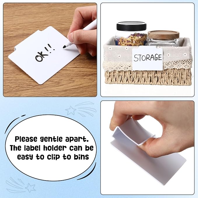 Chinco 24 Pcs Basket Label Clips Set Include 30 Removable Kitchen Clip Label - Image 4