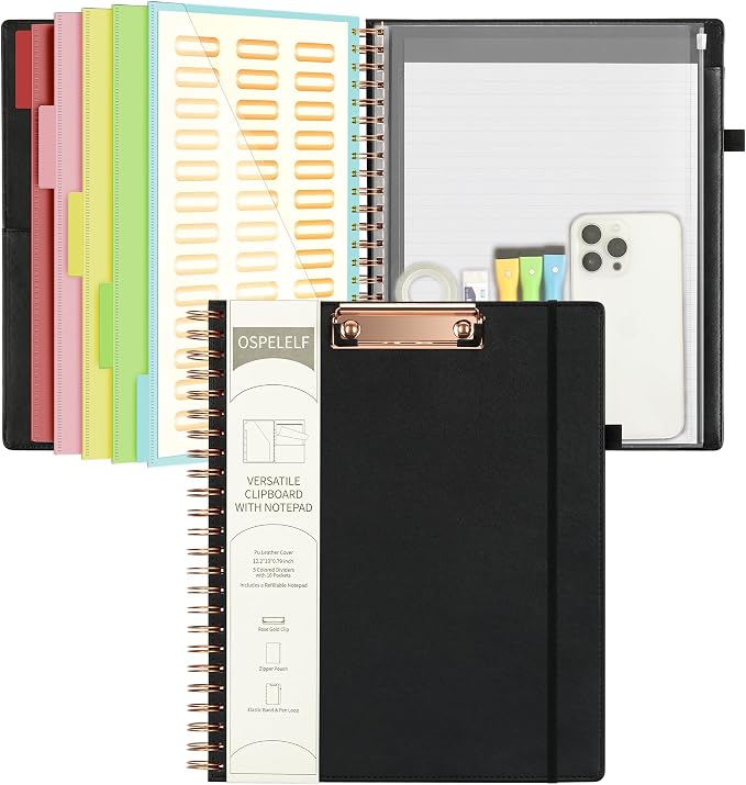 Ospelelf Leather Clipboard Folio by OspelelfOfficeSupplies