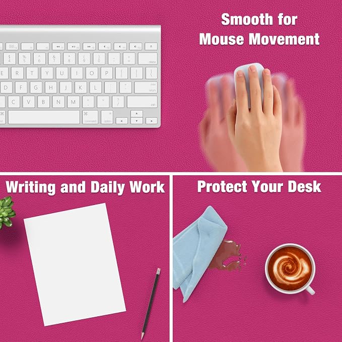 Hsurbtra Desk Pad, 35.5" x 17" PU Leather Desk Mat, XXL Extended Mouse Pad - Image 4