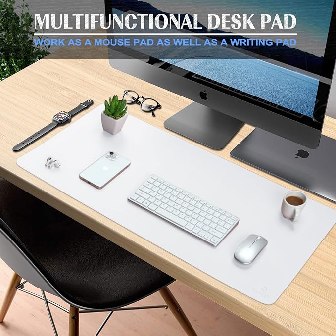 K KNODEL Small Office Leather Desk Mat, Mouse and Keyboard Pad, Computer and - Image 2