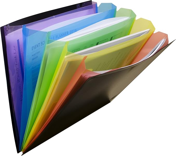 C-Line, Rainbow Pockets Document Sorter, 1 Each, 9 1/2" x 12 1/4" x 1/4" - Image 4