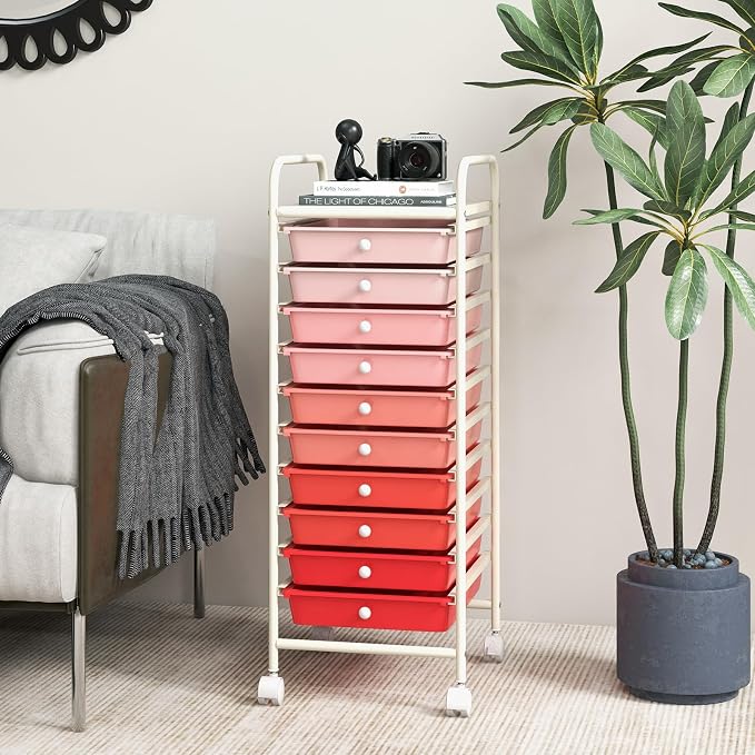 GLACER 10 Drawers Rolling Cart, Storage Cart - Image 8