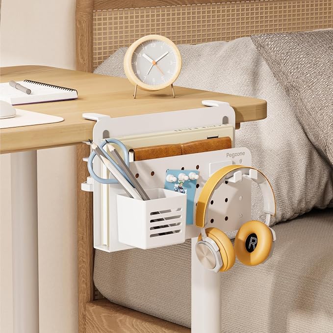 PEGZONE Desk Side Storage Organizer, No Drill Under Desk Laptop Holder - Image 9