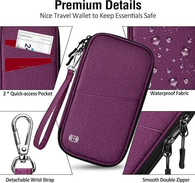 BKNOOU Passport Holder Family Rfid Blocking Travel Document Organizer, Travel - Image 7