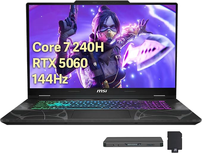 msi Cyborg 15.6" 144Hz FHD IPS Gaming Laptop, Intel Core 7-240H, 64GB RAM by Unknown