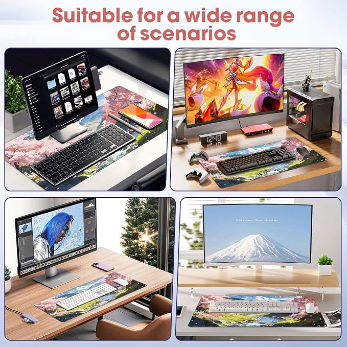 Cherry Blossom Anime Large Gaming Mouse Pad, 31.5x15.7 Inch, Non-Slip Rubber - Image 7