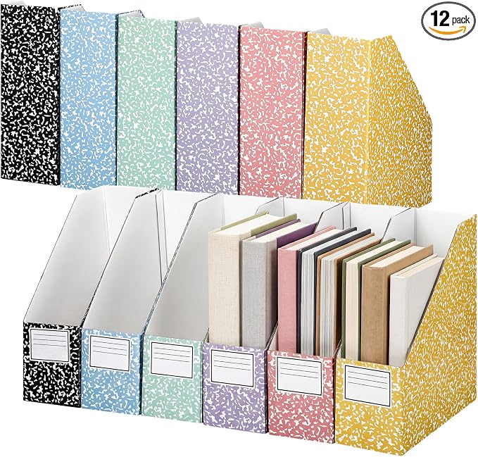 6 Set Composition Book Cardboard Magazine Holders Set Classroom File Folders by Unknown
