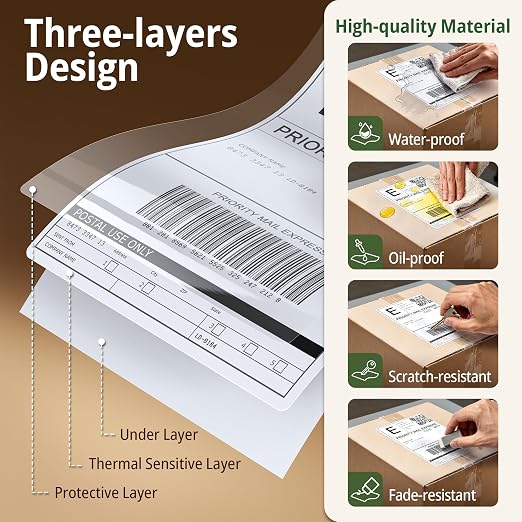 Tera Direct Thermal Labels 4x6: 500 Fanfold Shipping Labels - Image 3