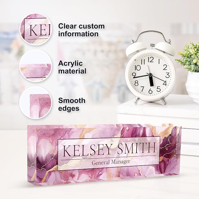 Personalized Name Plate for Desk, Custom Desk Name Plate, Acrylic Name Plate - Image 6