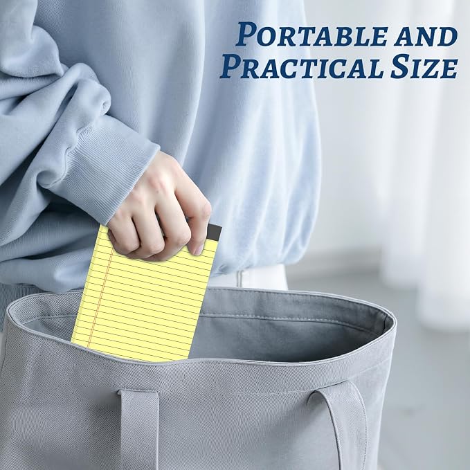 6 Pack 5 x 8 Inch Yellow Legal Pads, Double-Sided Lined Notepads - Image 6