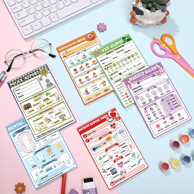 Eaasty Kids Pretend Play Notepads 4 x 6 Inch Pads - Image 6