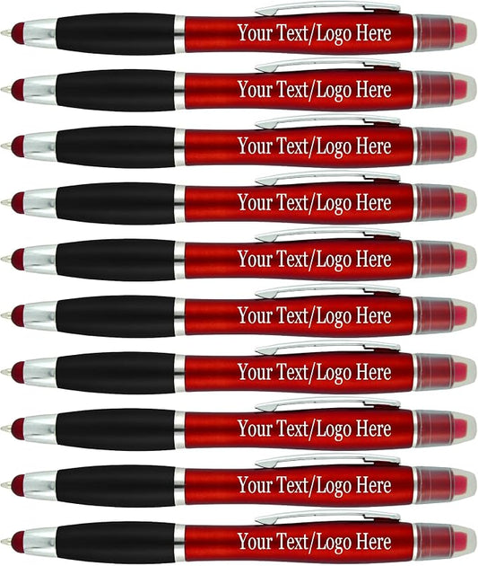 Personalized Pens with Gel Highlighter and Stylus -200 Pack Bulk-Free Imprint - by Sypen